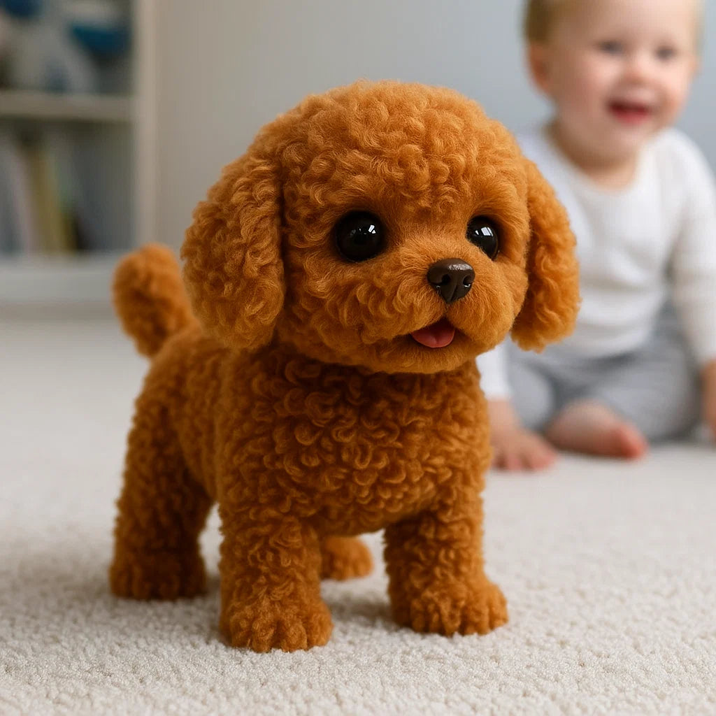 Olvoria | Interactive Plush Puppy - Realistic Stuffed Animal for Children and Adults with Movements and Sounds