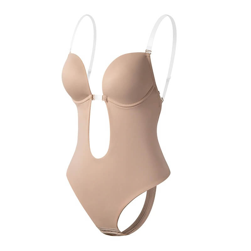 Olvoria | Women's Deep V Backless Bodysuit Shaper