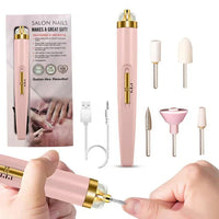 Pulidor de uñas eléctrico 5 en 1 – Herramienta portátil para manicura con luz