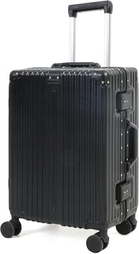 Equipaje de mano con marco de aluminio con cerradura TSA y ruedas silenciosas