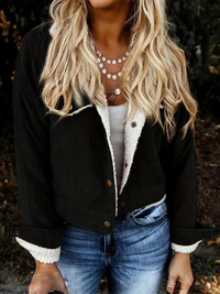 Veste d’hiver boutonnée pour femme avec col montant