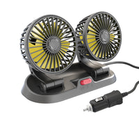 Ventilador para coche con velocidad ajustable y cabeza giratoria