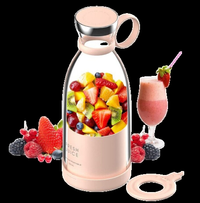 Licuadora portátil compacta para batidos con recipiente para fruta y tapa para beber