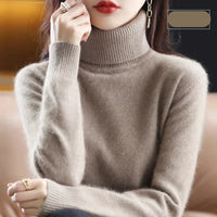Suéter Emma de cuello alto 100% cachemira pura: para otoño e invierno