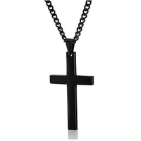 FAITHLINE NECKLACE – Collar clásico para hombre con colgante de cruz de acero inoxidable