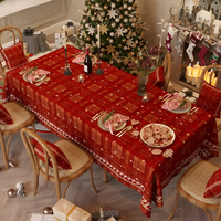Nappe de Noël en chenille rouge festive
