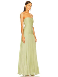 Vestido largo verde fluido