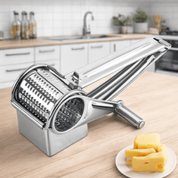 GRATE MOTION – Rallador de queso giratorio de acero inoxidable para preparación de cocina sin esfuerzo
