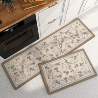 Alfombrilla de cocina con rayas florales exuberantes