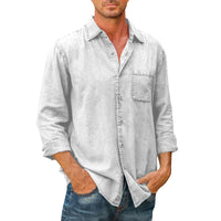 Camisa vaquera de manga larga para hombre con botones