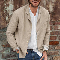 Chaqueta ligera de algodón y lino para hombre: comodidad y estilo otoñal