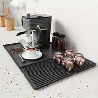 Alfombrilla multifuncional de silicona para barra de café con drenaje