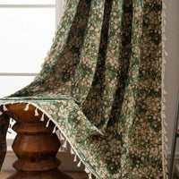 Cortina con borlas y estampado floral Noveau Ditsy