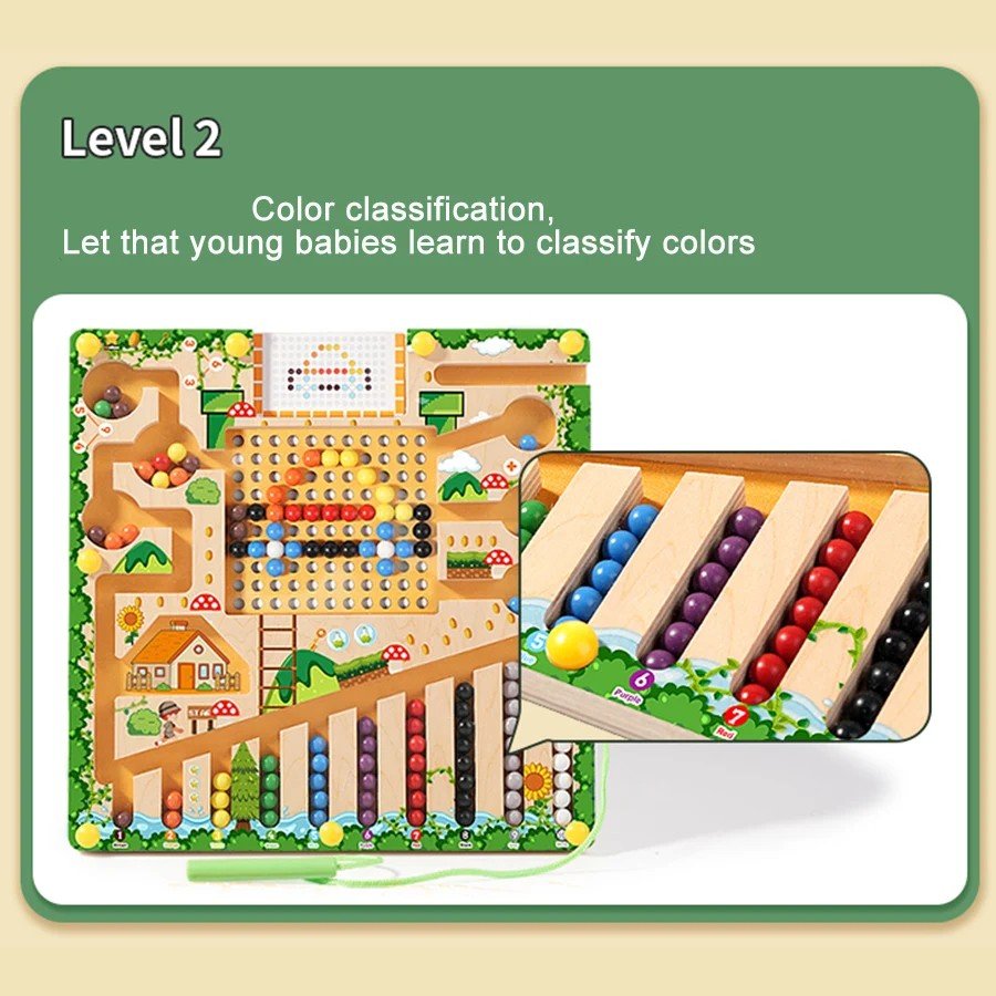 NUMBERRAIL – Montessori Magnetic Maze for Numbers, Colors & Logic