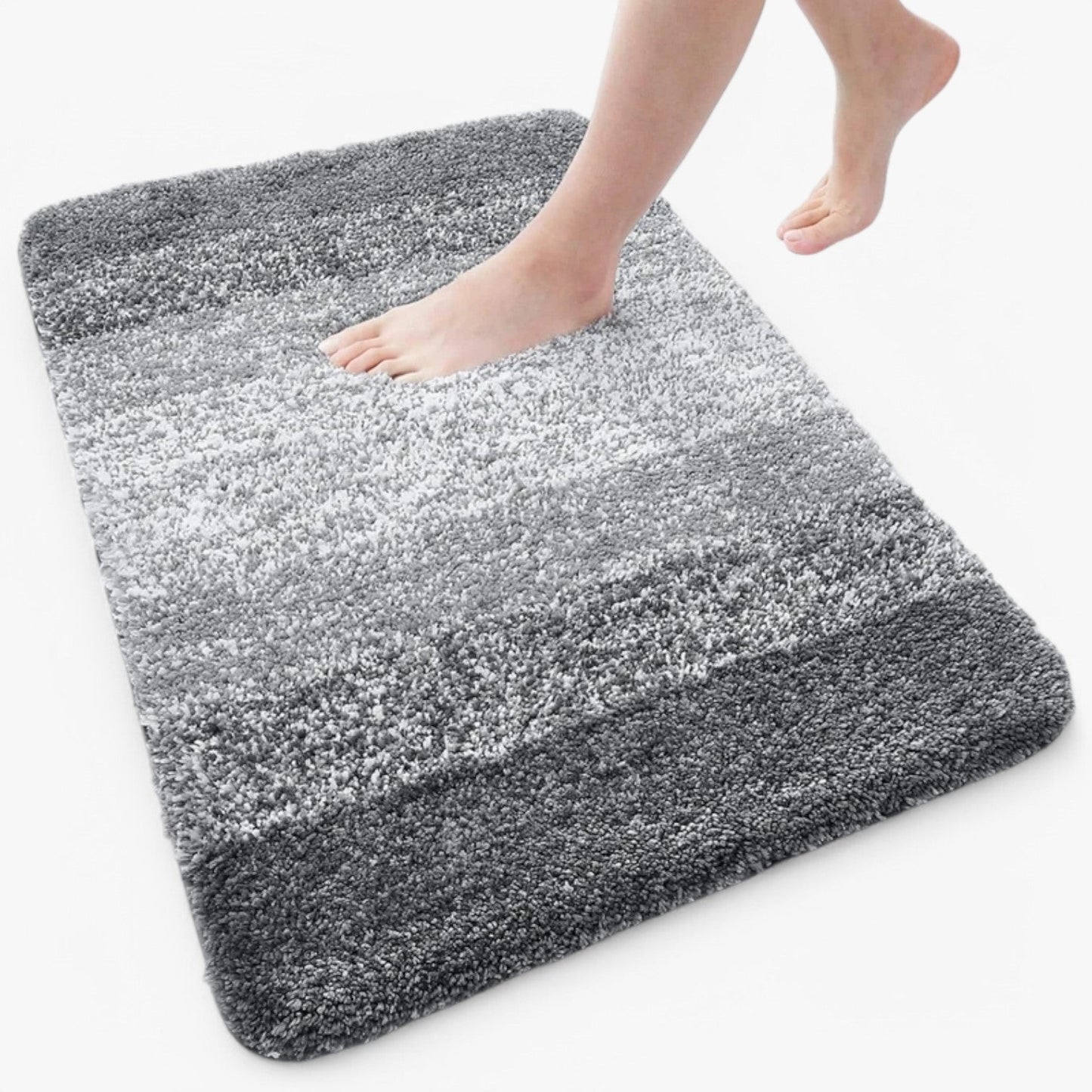Olvoria | Absorbent Non-Slip Bath Mat with Graduated Stripes