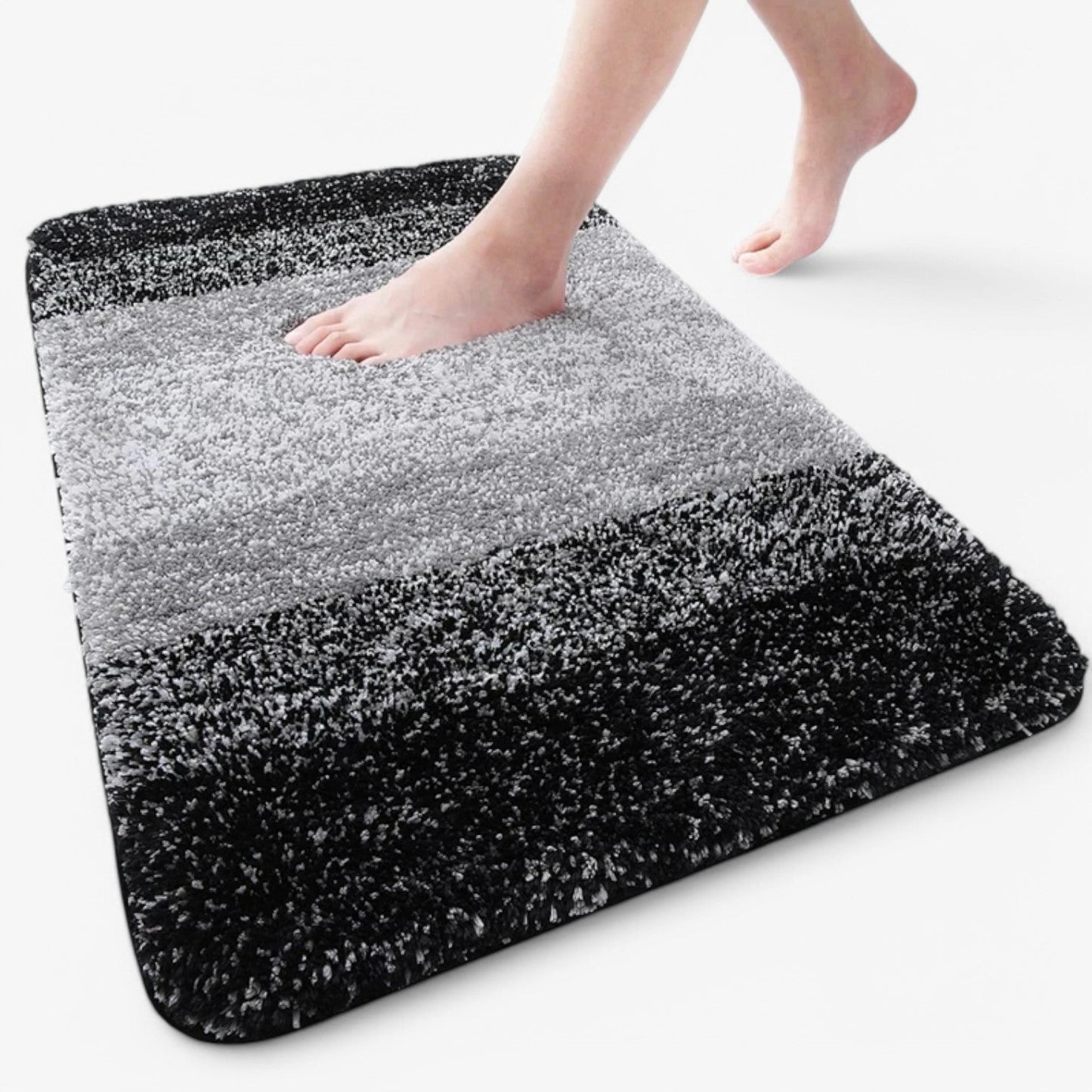 Olvoria | Absorbent Non-Slip Bath Mat with Graduated Stripes