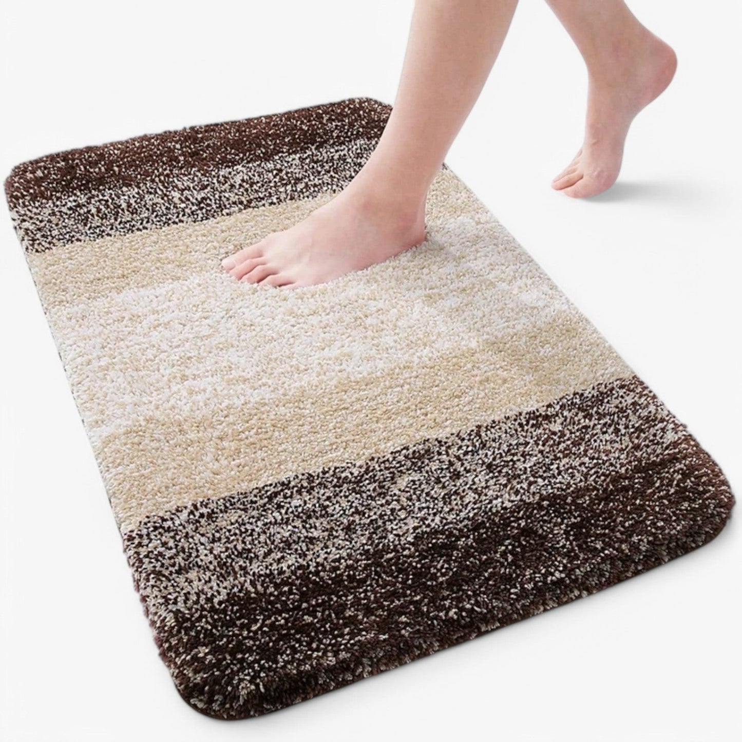 Olvoria | Absorbent Non-Slip Bath Mat with Graduated Stripes