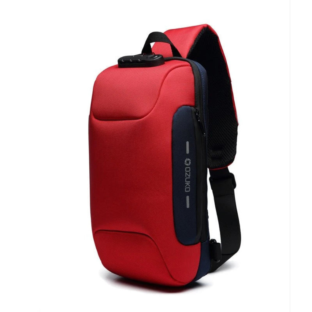 Olvoria | Anti-Theft USB Charging Sling Bag with Lock