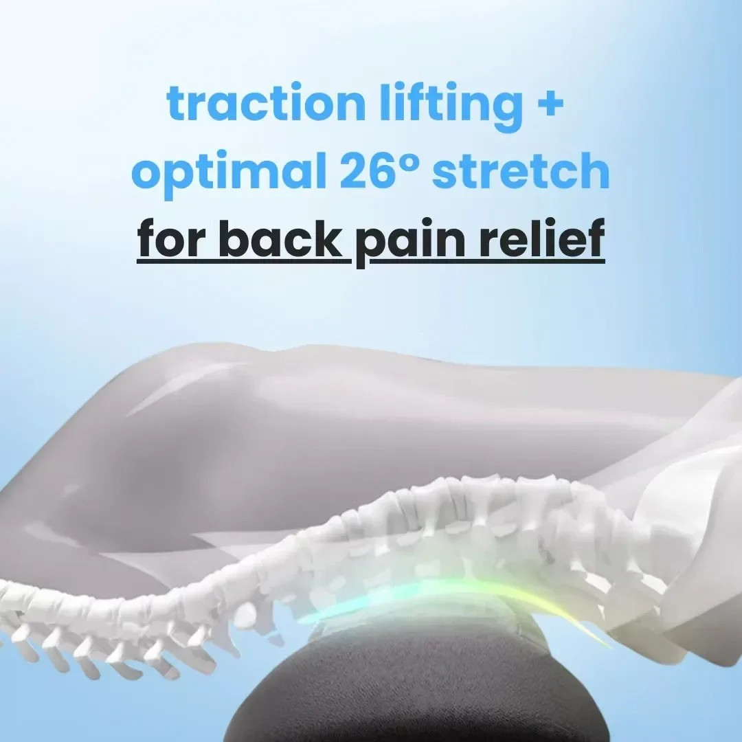 Olvoria | Back Pain Massager with Heat & Vibration, Back Support for Sciatica Relief, Lumbar Pain & Posture Correction – 3-in-1 Home Therapy