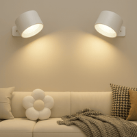 Olvoria | Lámpara de pared a batería | Recargable, ajustable 360° e inalámbrica para dormitorios, pasillos y rincones de lectura