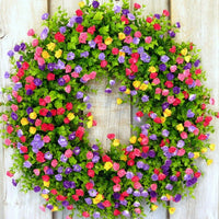 Olvoria | Corona BloomWreath para primavera y verano para puerta principal | Adorno floral artesanal de vid