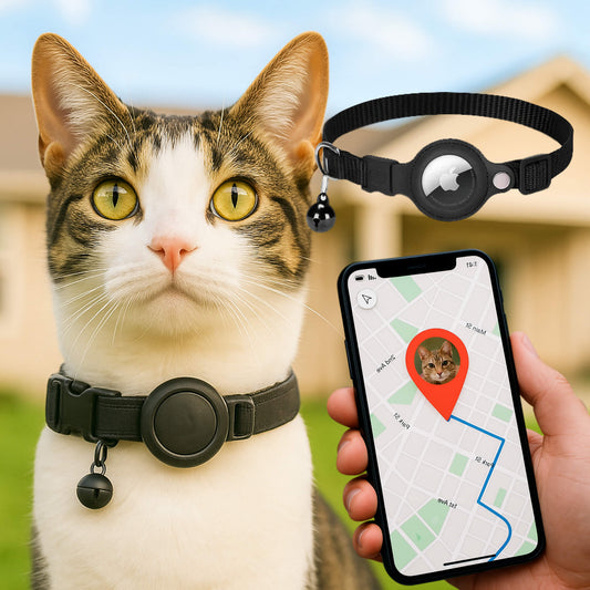 Olvoria | Cat GPS Tracking Collar | Quick Release Lock, Reflective Design & Durable for Outdoor Safety Adventures