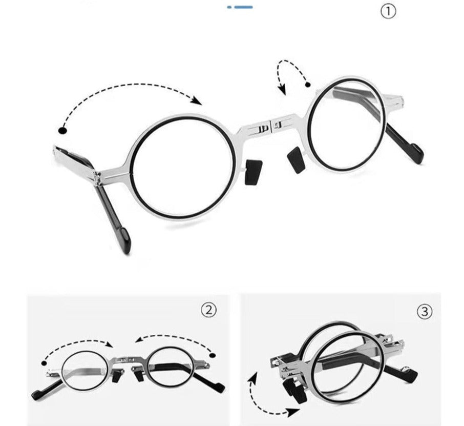 Olvoria | CompactView Reading Glasses – Foldable Eyeglasses for Convenience and Protection