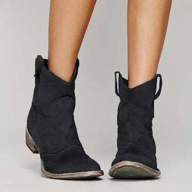 Olvoria | Cowboy Ankle Boot in Vintage Style