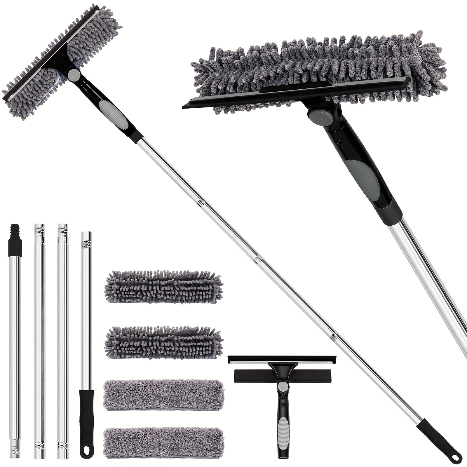 Olvoria | Crystal Clear Window Cleaner – Professional 2-in-1 Telescopic Window and Glass Cleaning System