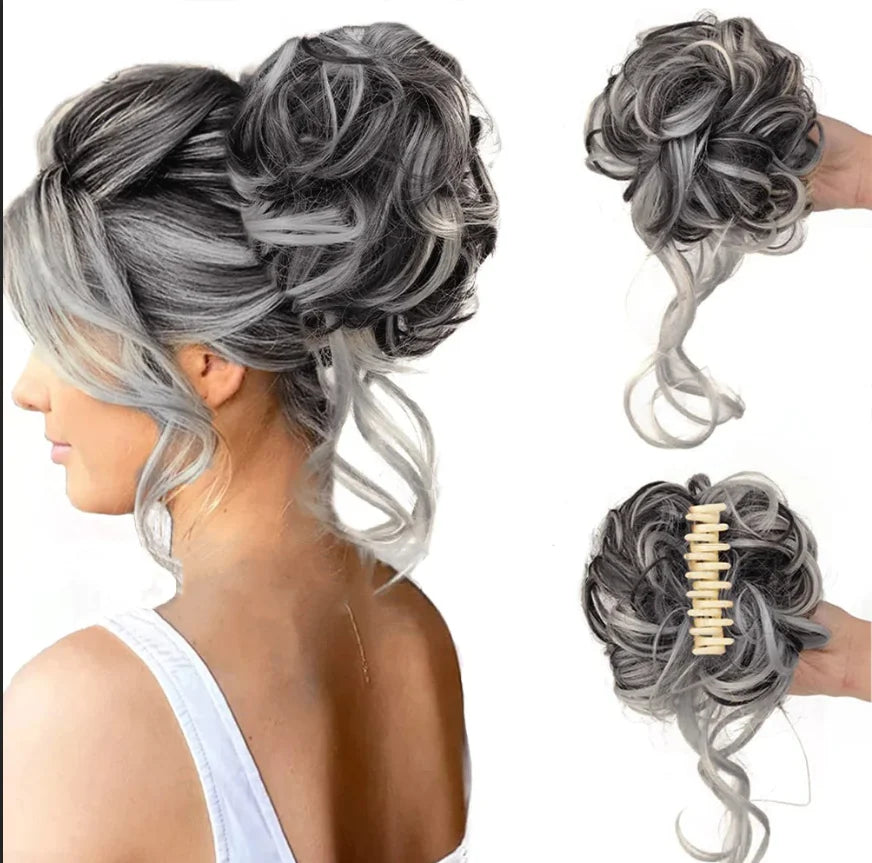 Olvoria | Curly Hair Bun – Clip-in Hair Piece with Volume and Natural Look