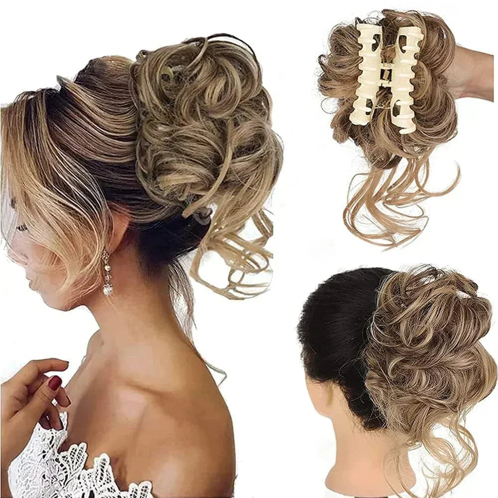 Olvoria | Curly Hair Bun – Clip-in Hair Piece with Volume and Natural Look