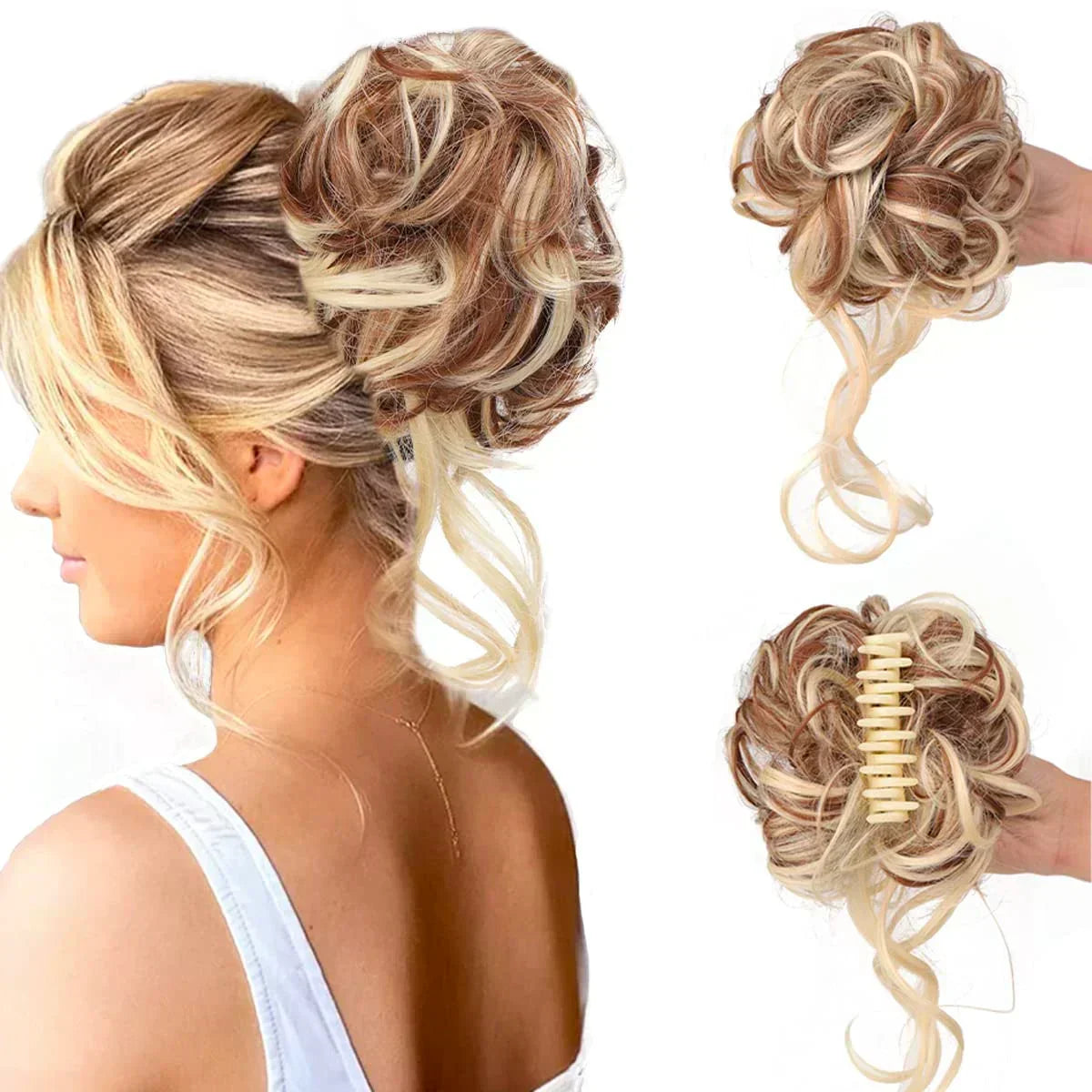 Olvoria | Curly Hair Bun – Clip-in Hair Piece with Volume and Natural Look