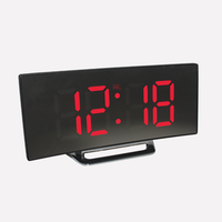 Olvoria | Reloj despertador digital LED curvo con controles táctiles
