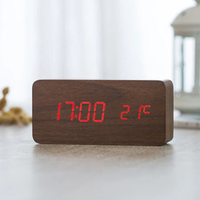 Olvoria | Digitálny LED budík s dreveným vzhľadom a teplomerom