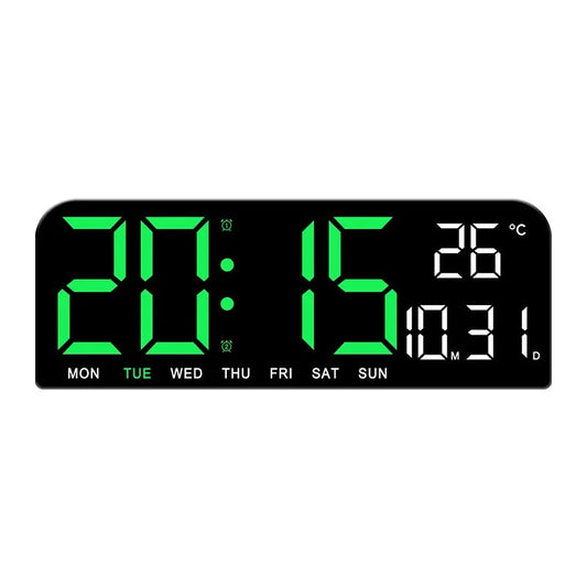 Olvoria | Digital Wall Clock with Temperature, Date & Alarm