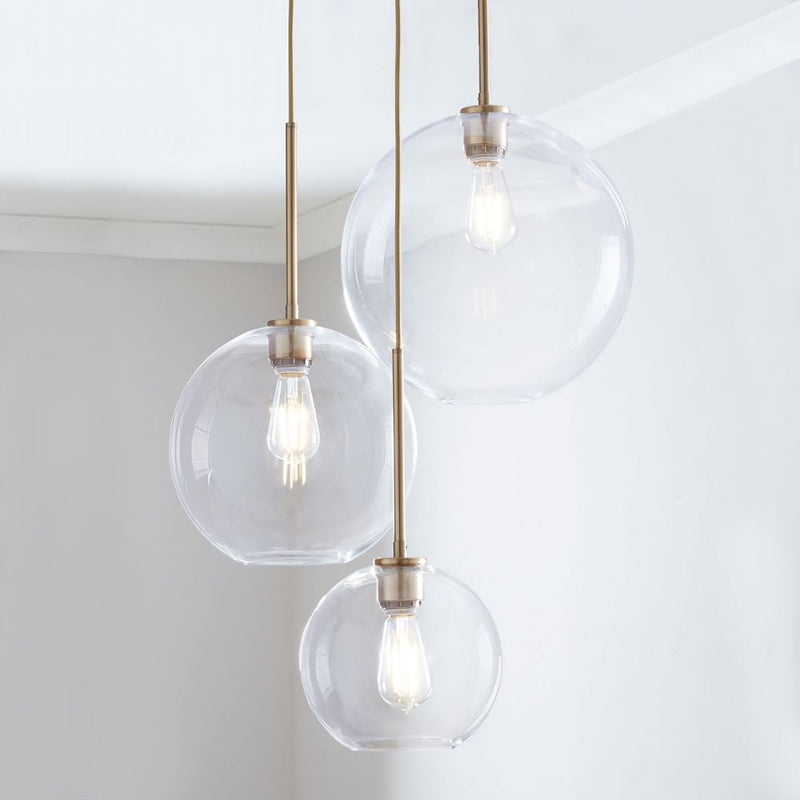 Olvoria | Glass Ball Pendant Light | Modern Brass Design