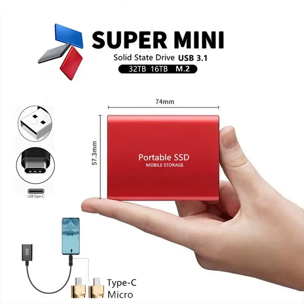 Olvoria | High-Speed External Solid State Drive 1TB Portable External Hard Drive SSD 2TB External Hard Drive SSD Hard Drive For Laptop Mac