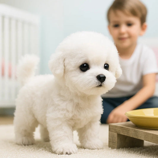 Olvoria | Interactive Plush Puppy - Realistic Stuffed Animal for Children and Adults with Movements and Sounds