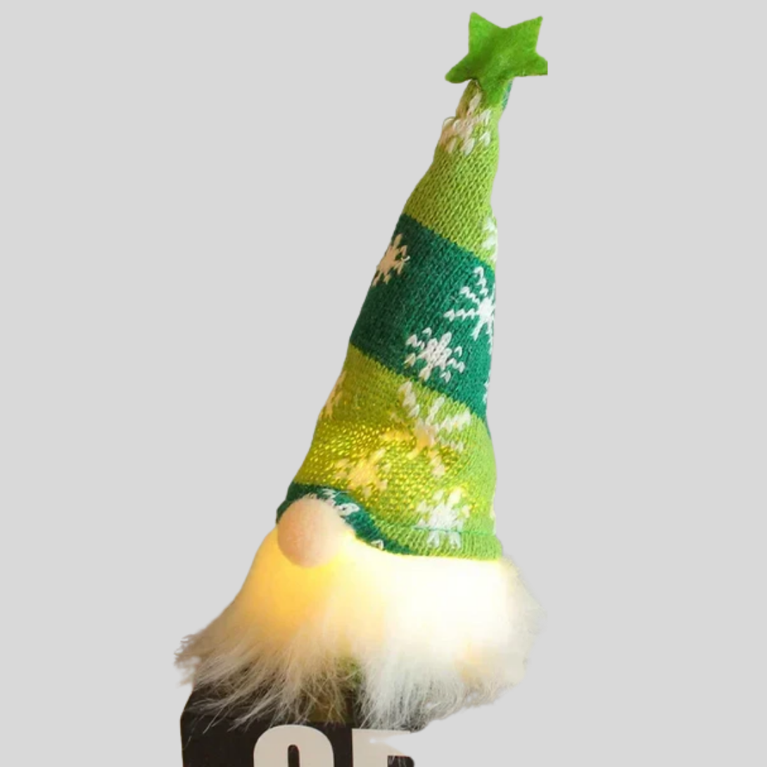 Olvoria | LED Gnome Ornament with Knitted Hat