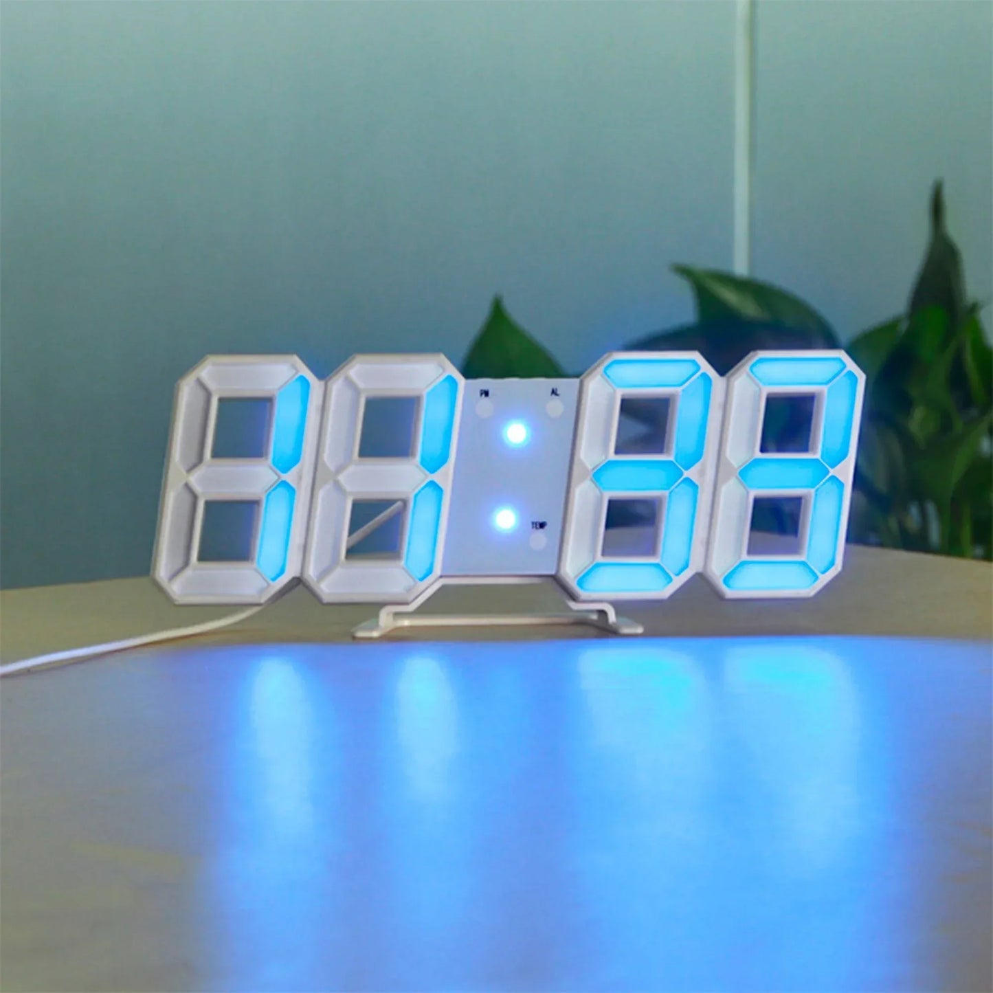 Olvoria | LumiSync 3D LED Wall Clock – Modern Digital Clock with Dimmable Lighting