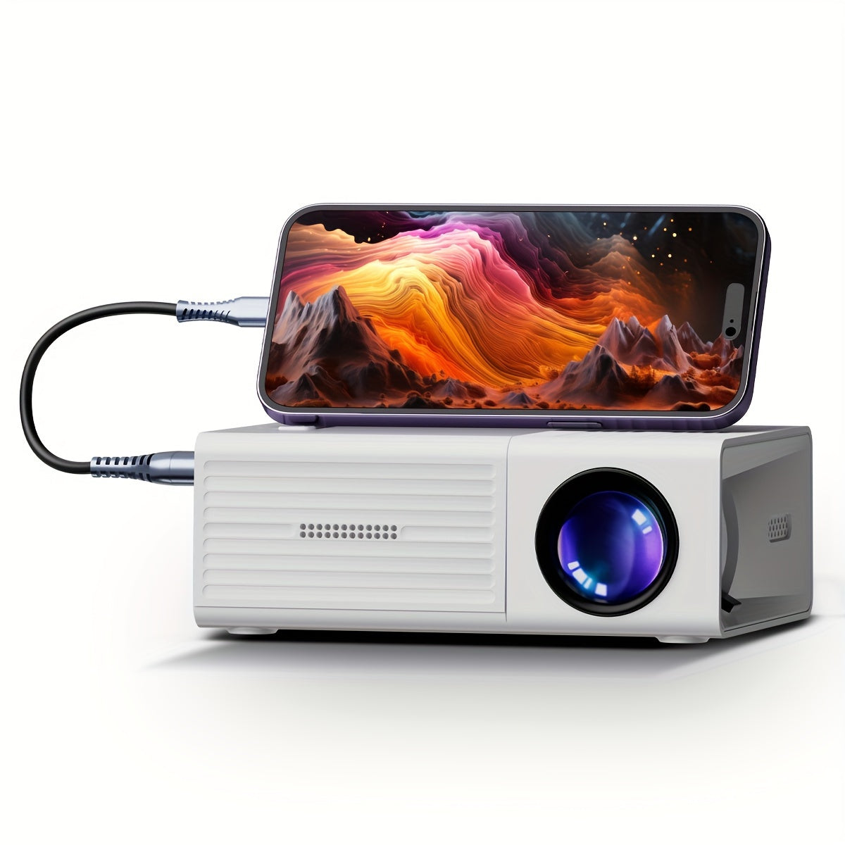 Olvoria | LumoBeam Ultra-Bright Mini Projector (3000 Lumen) – Compact HD Home & Outdoor Cinema