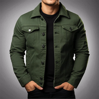 Olvoria | Chaqueta vaquera para hombre con botones delanteros y cuello polo