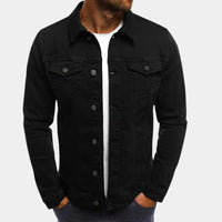Olvoria | Chaqueta vaquera clásica con cierre de botones para hombre
