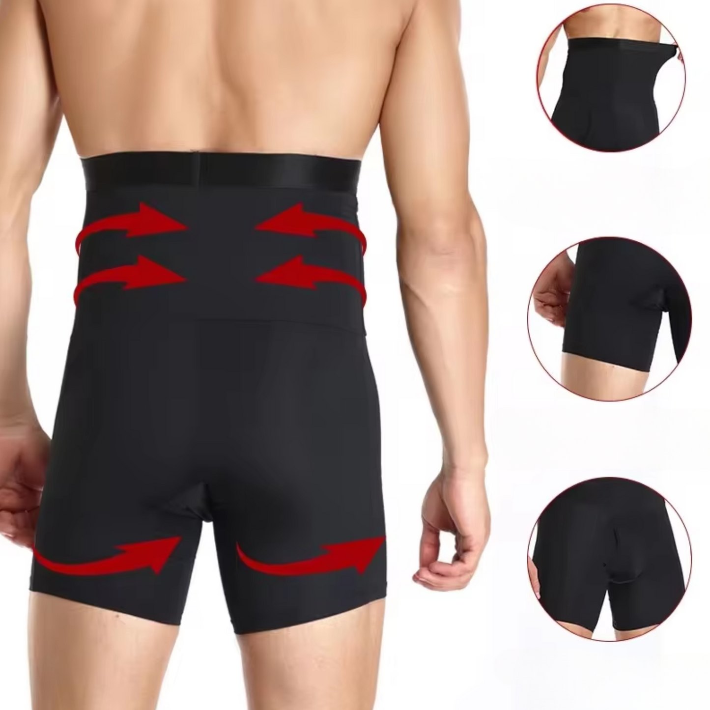 Olvoria | Men's Compression Shorts - High Waisted Tummy Control