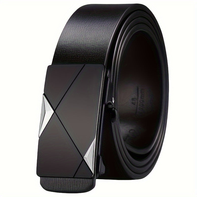 Olvoria | Men’s Genuine Leather Belt with Automatic Buckle – Classic Adjustable Big Game Belt