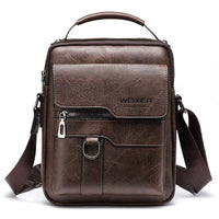Olvoria | Bolso de hombro de cuero genuino para hombre | Duradero, correa ajustable e ideal para trabajo o ocio