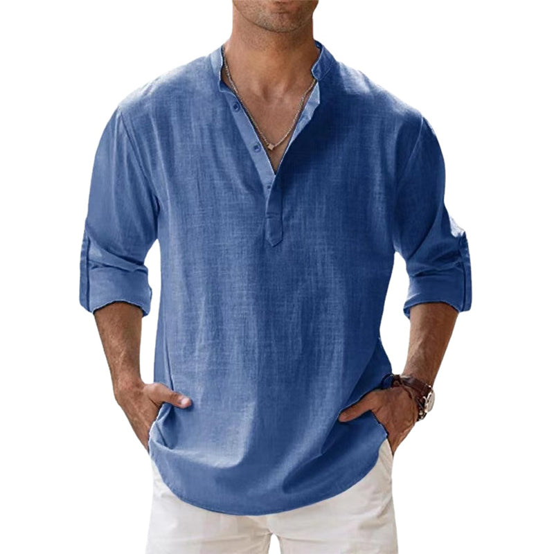 Olvoria | Men's Henley Shirt with Button Detail