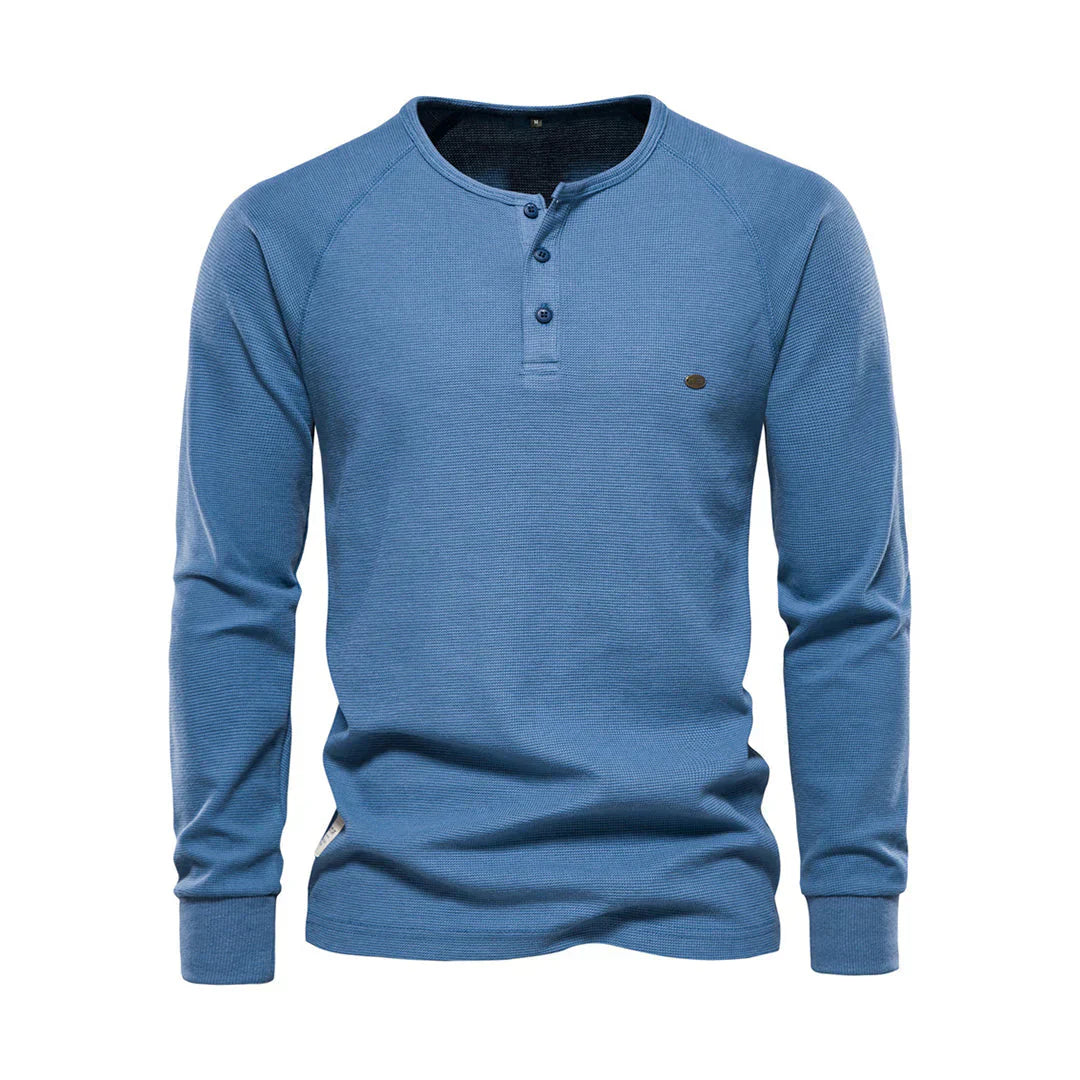 Olvoria | Men's Henley Shirt with Button Neck