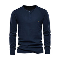 Olvoria | Camisa Henley para hombre con cuello abotonado