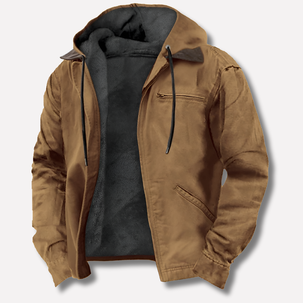 Olvoria | Men's Hooded Jacket with Sherpa Lining